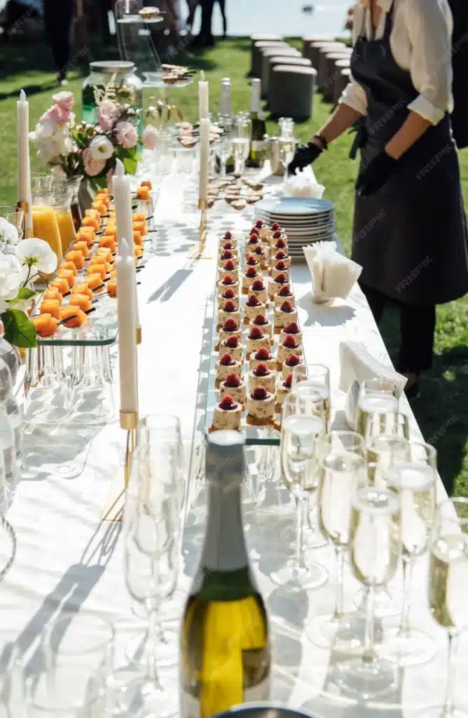 catering en Asturias con montaje elegante y presentación cuidada